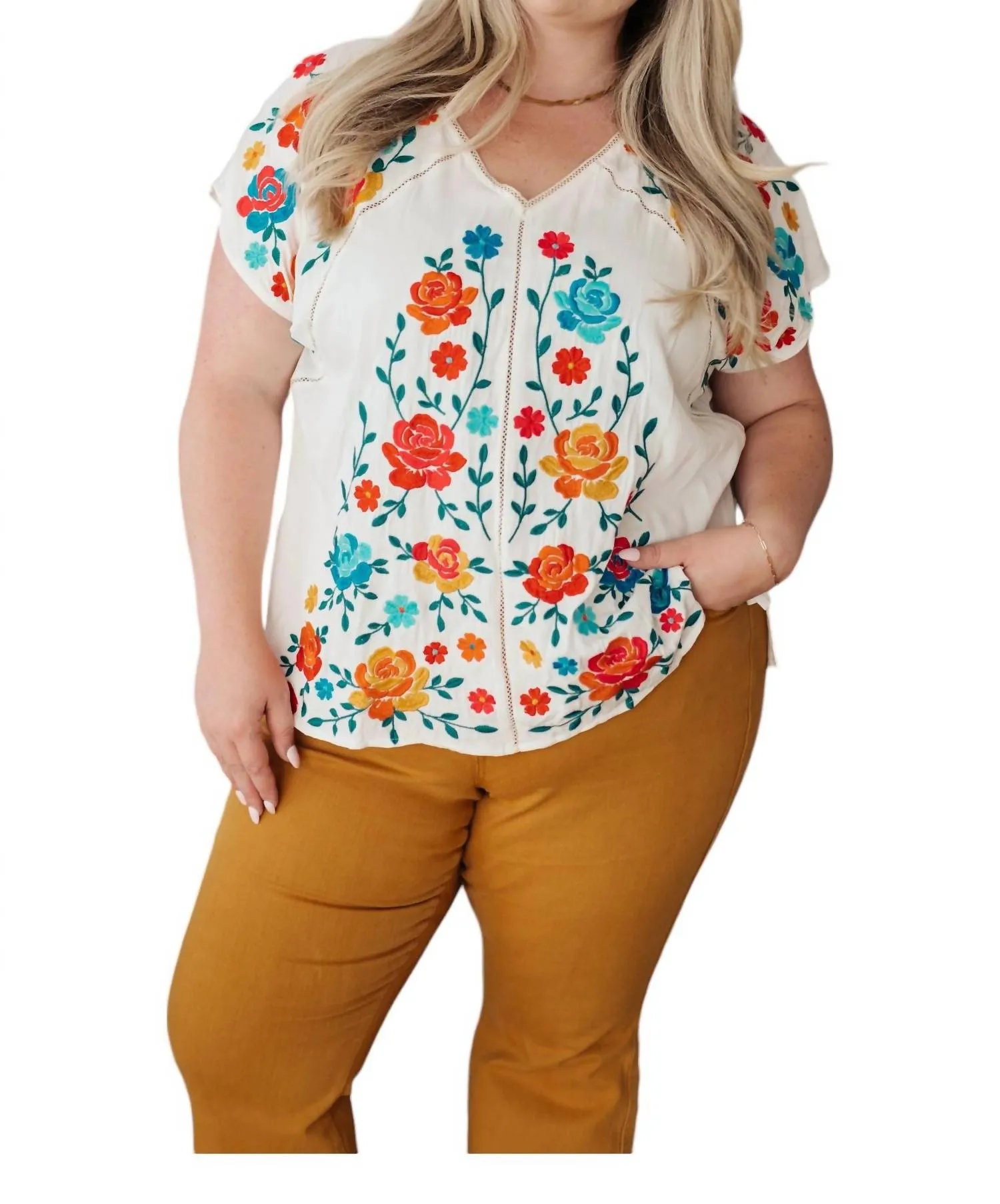 Andree By Unit - Embroidered Blouse Shirt