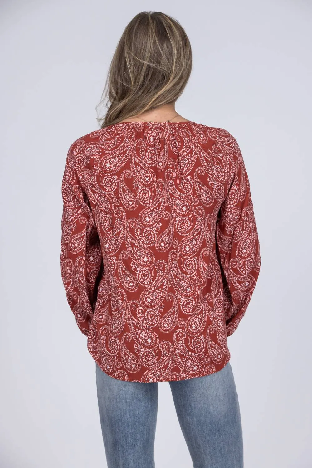 Andree By Unit - Paisley Embroidered Long Sleeve Top