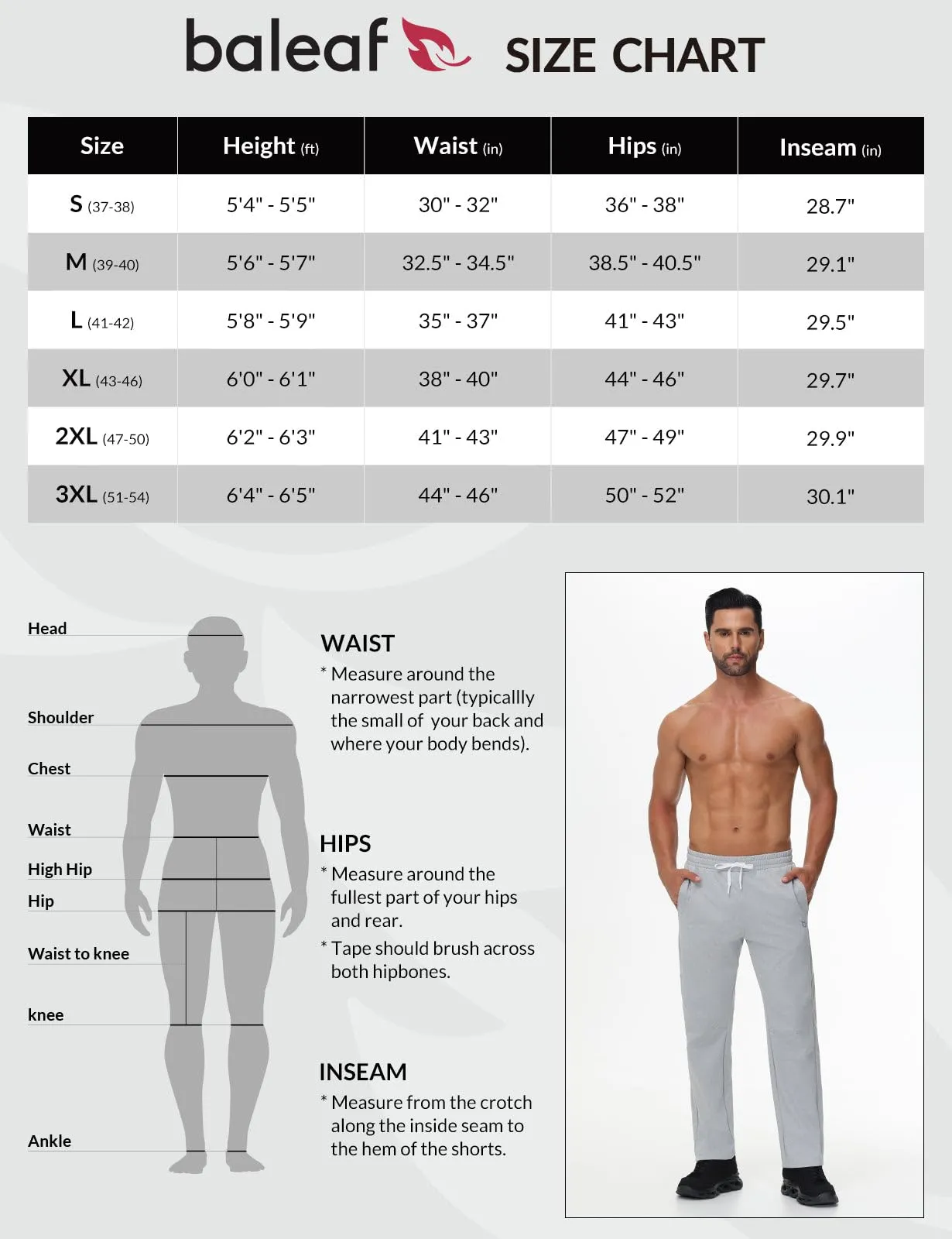 BALEAF Men's Fleece Lined Water Resistant Pants Winter Thermal Sweatpants with Zipper Pockets Warm Open Bottom