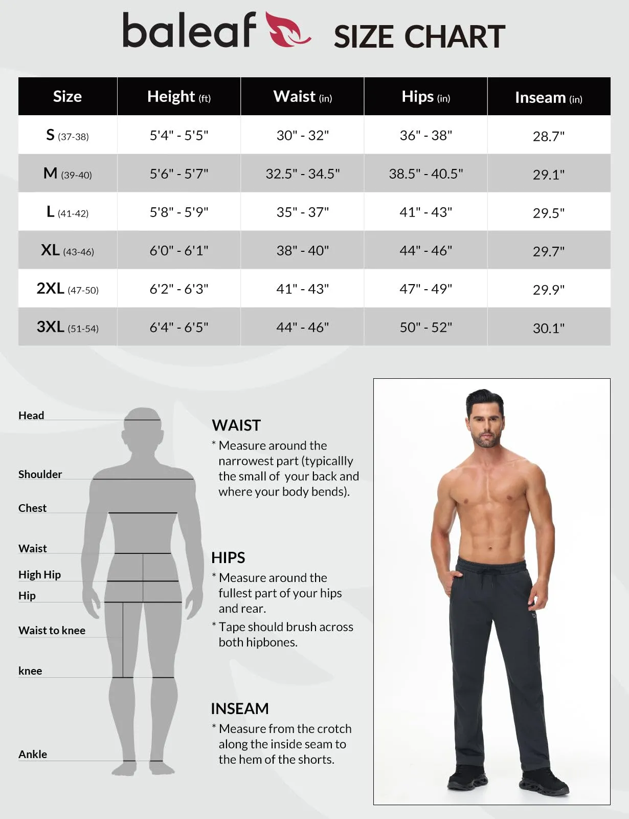 BALEAF Men's Fleece Lined Water Resistant Pants Winter Thermal Sweatpants with Zipper Pockets Warm Open Bottom
