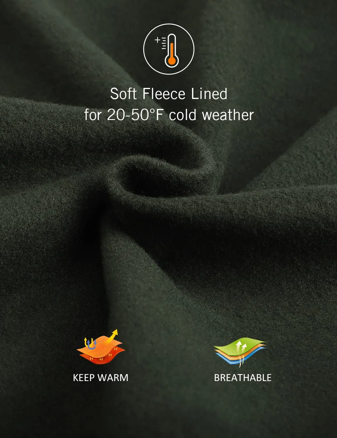 BALEAF Men's Fleece Lined Water Resistant Pants Winter Thermal Sweatpants with Zipper Pockets Warm Open Bottom