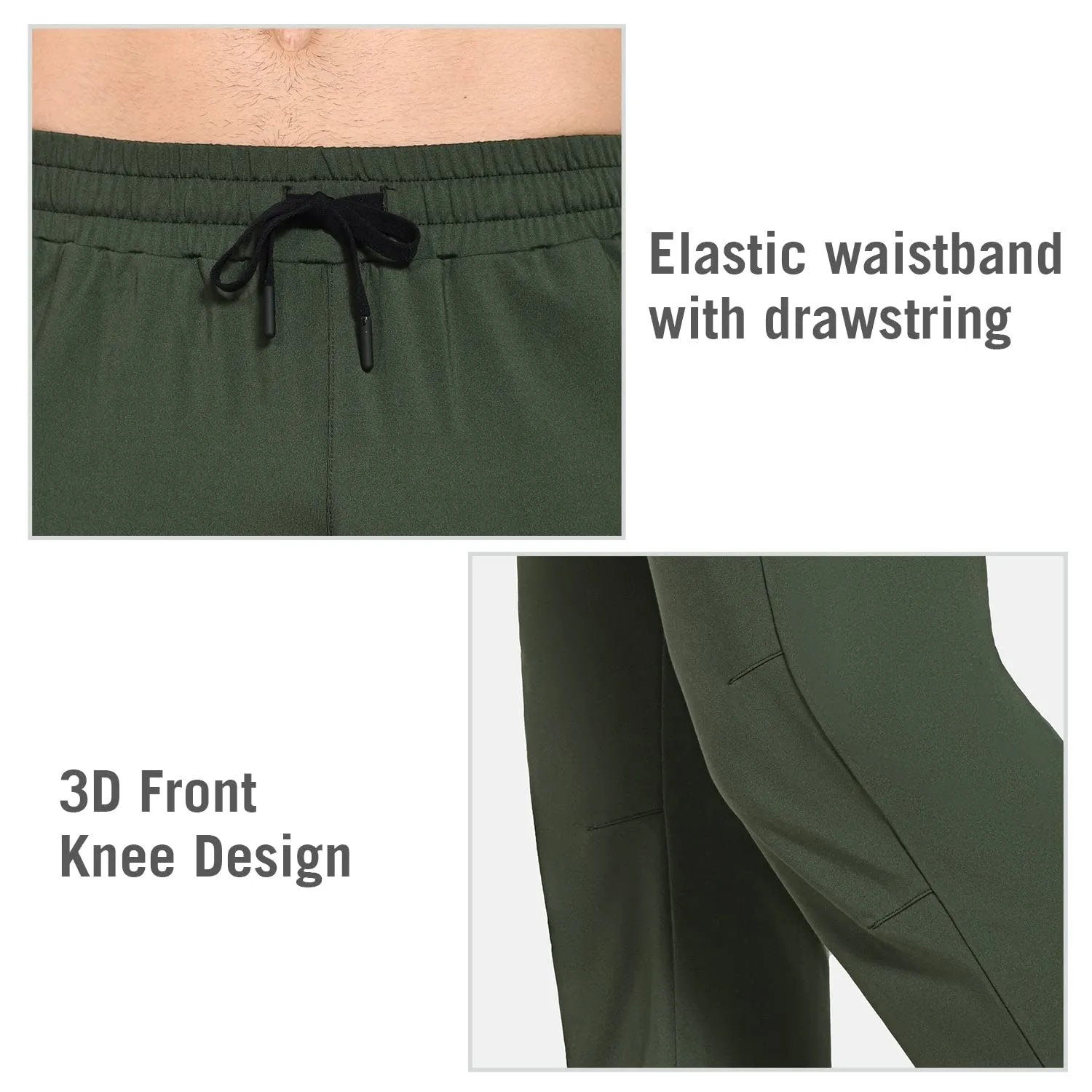 BALEAF Men's Fleece Lined Water Resistant Pants Winter Thermal Sweatpants with Zipper Pockets Warm Open Bottom