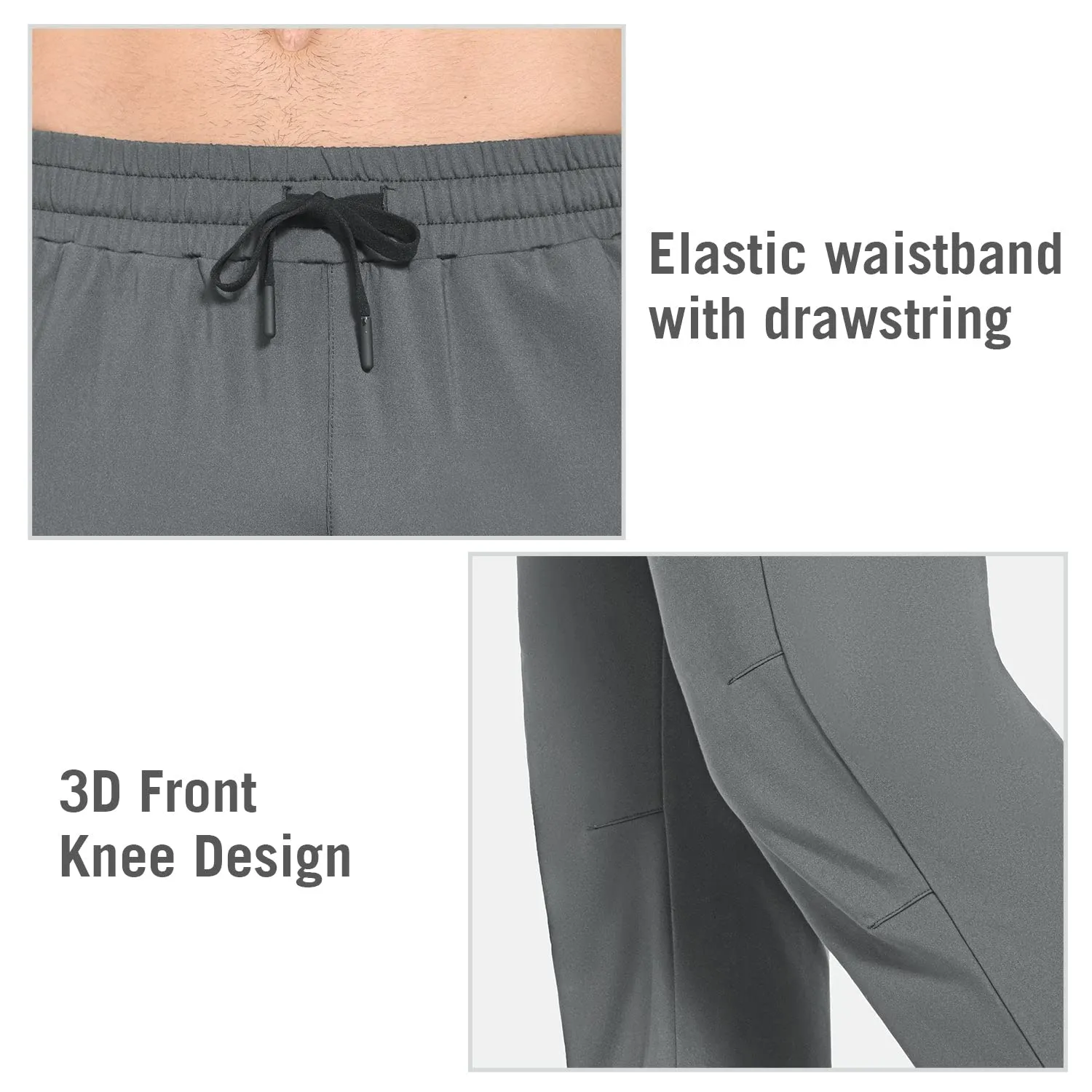 BALEAF Men's Fleece Lined Water Resistant Pants Winter Thermal Sweatpants with Zipper Pockets Warm Open Bottom