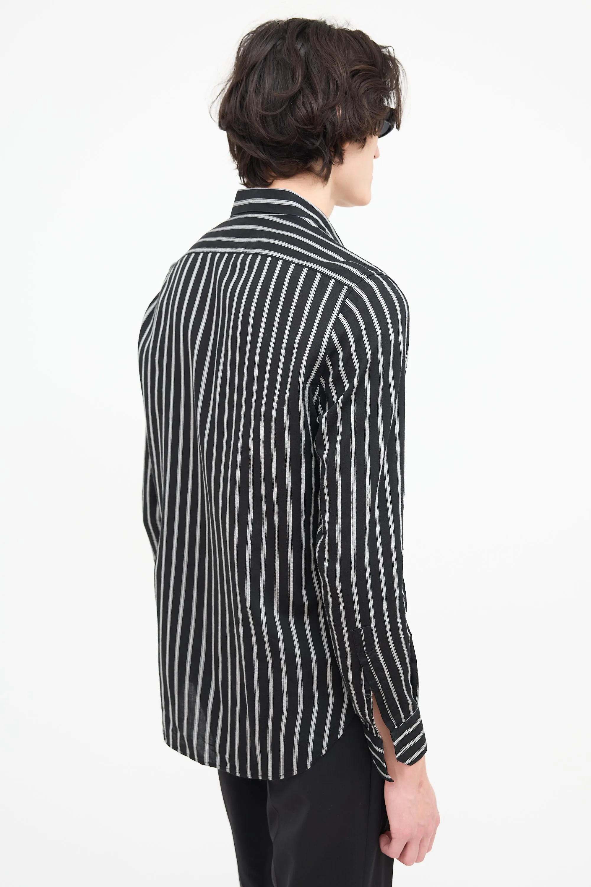 Black & Grey Wide Pinstripe Shirt