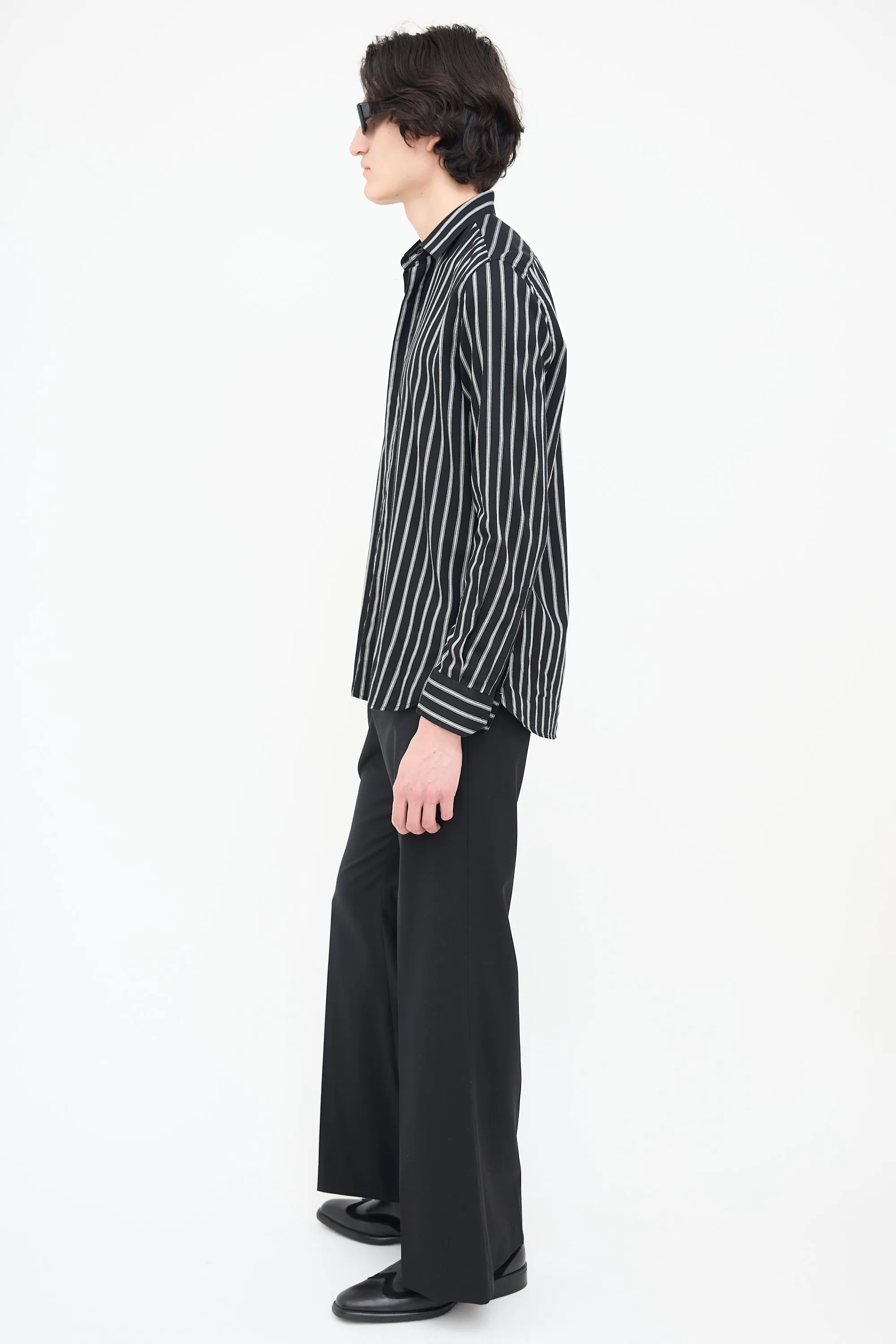 Black & Grey Wide Pinstripe Shirt