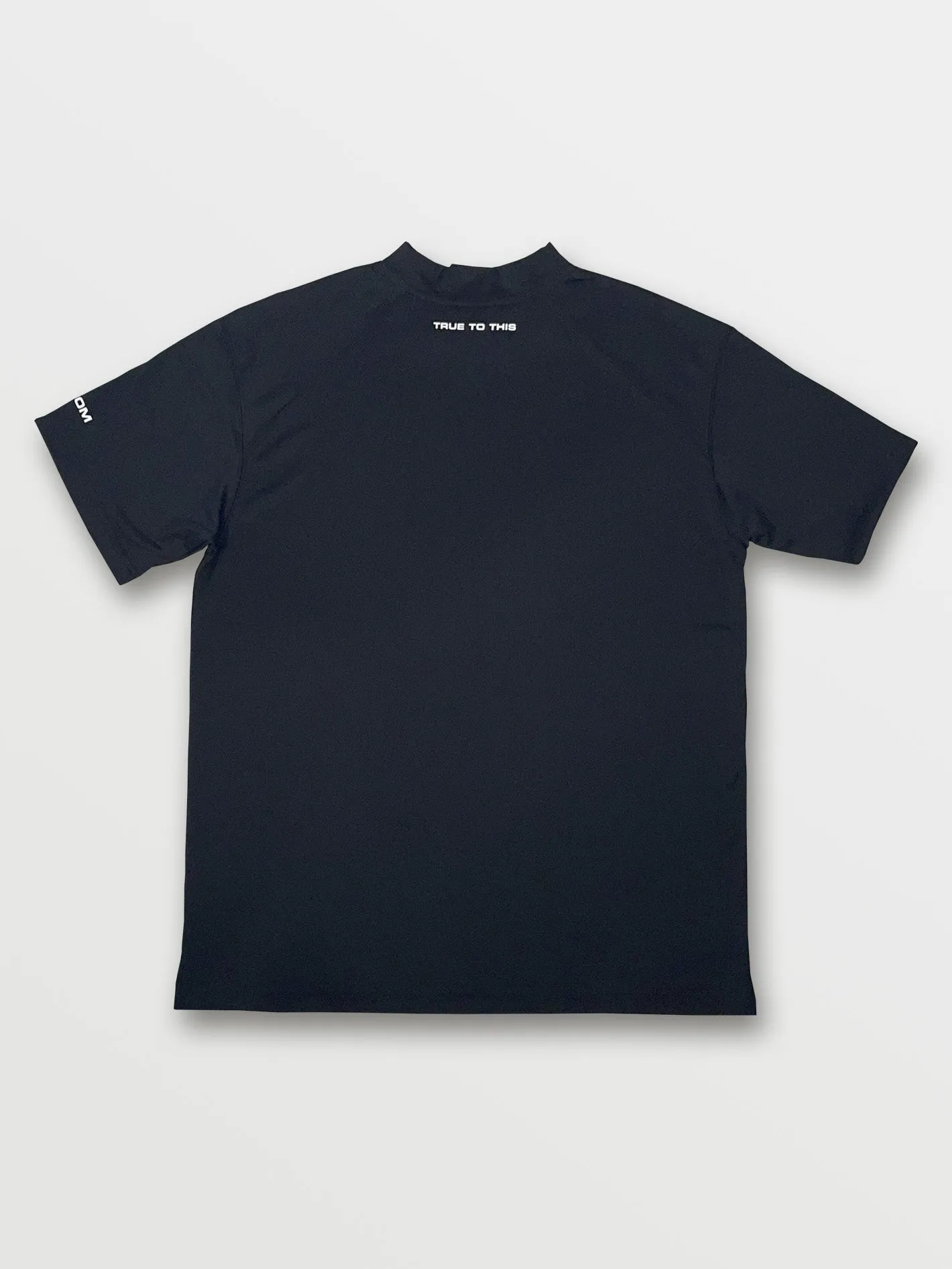 Circle Stone Mock Neck Short Sleeve Tee - Black