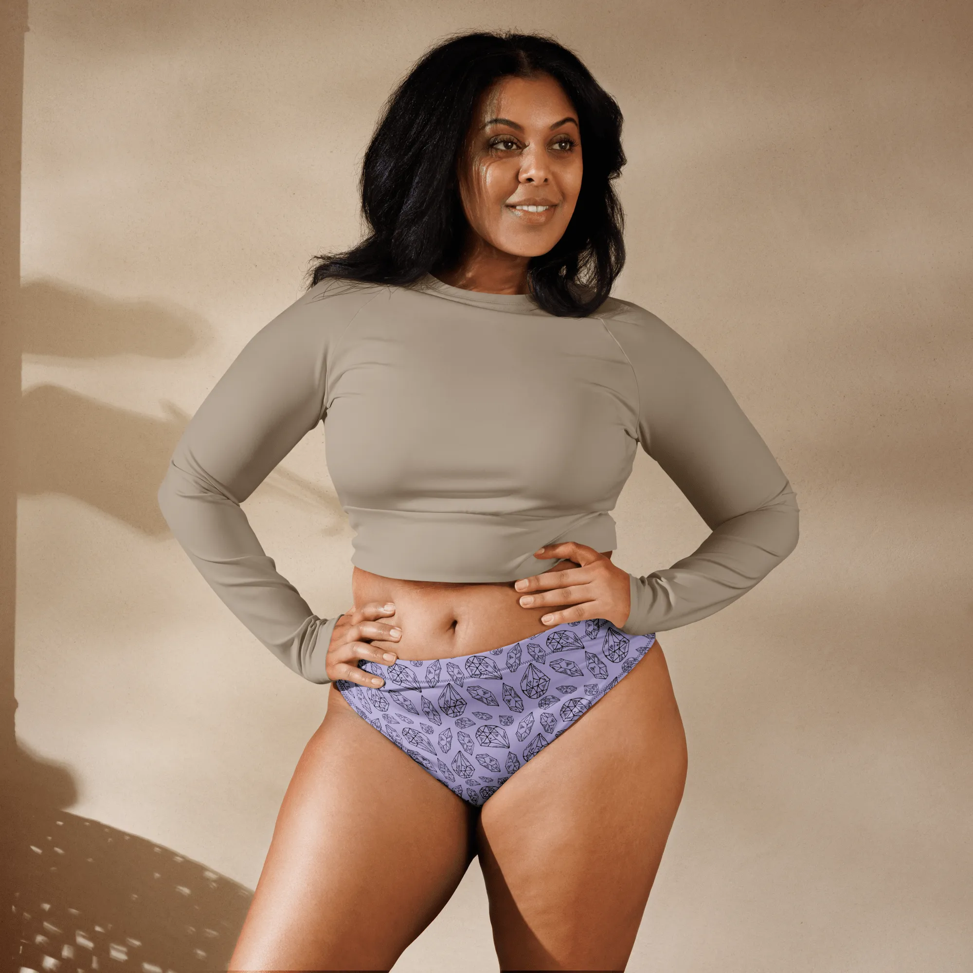 Crystal Queen Sport High-Waisted Bikini Bottom