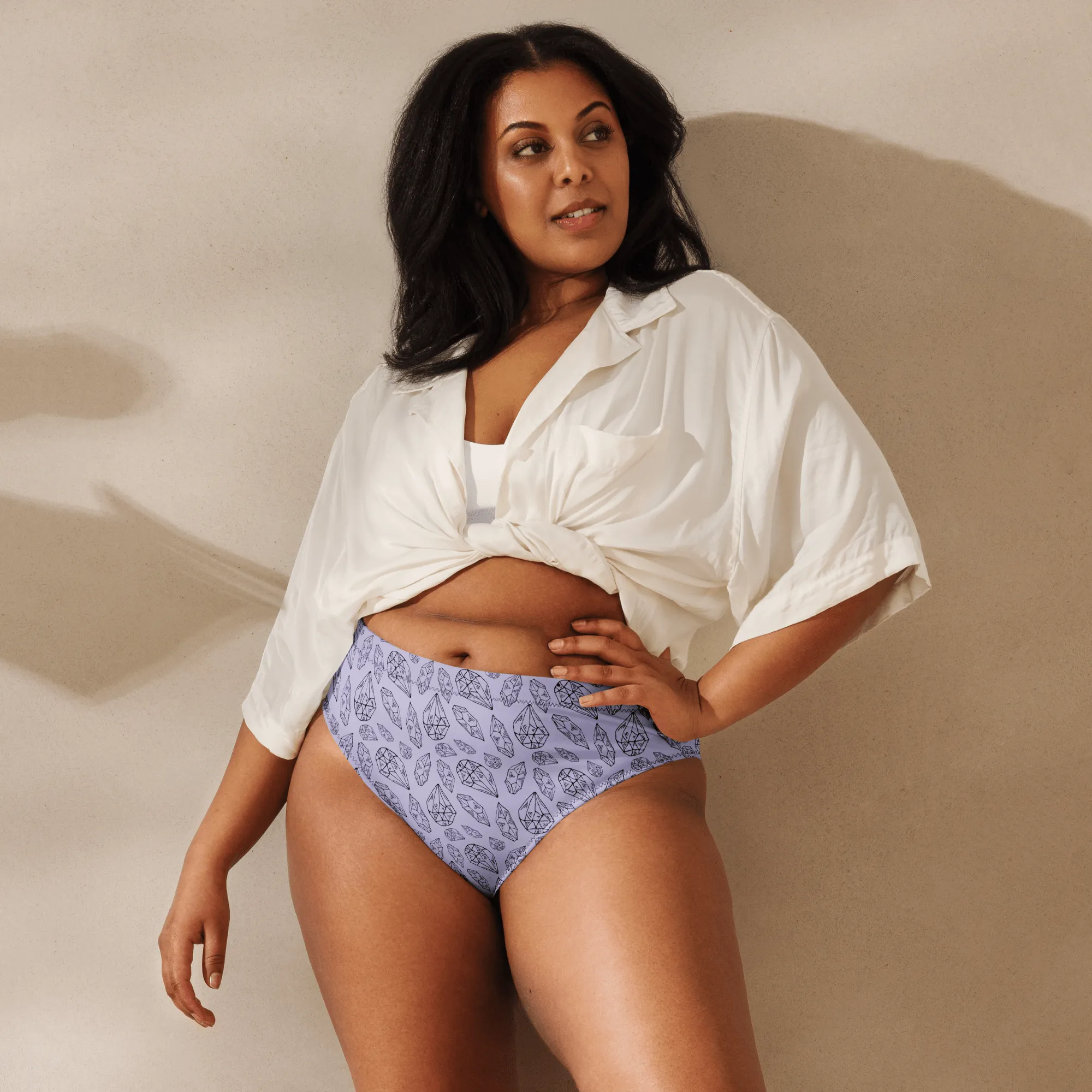 Crystal Queen Sport High-Waisted Bikini Bottom