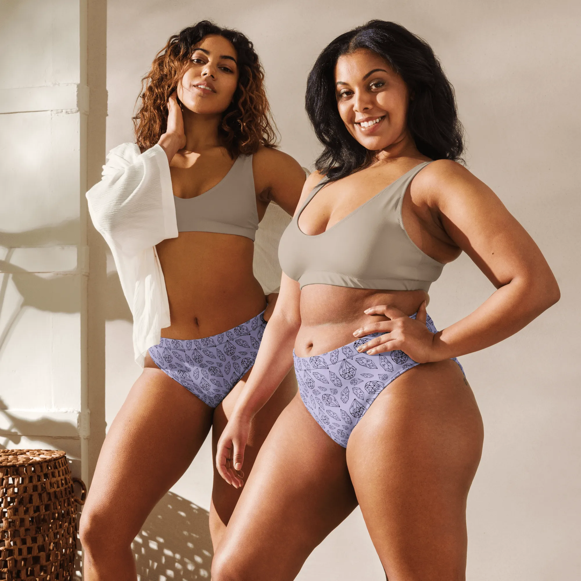 Crystal Queen Sport High-Waisted Bikini Bottom