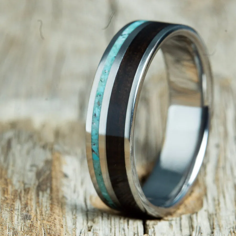 Ebony and turquoise ring