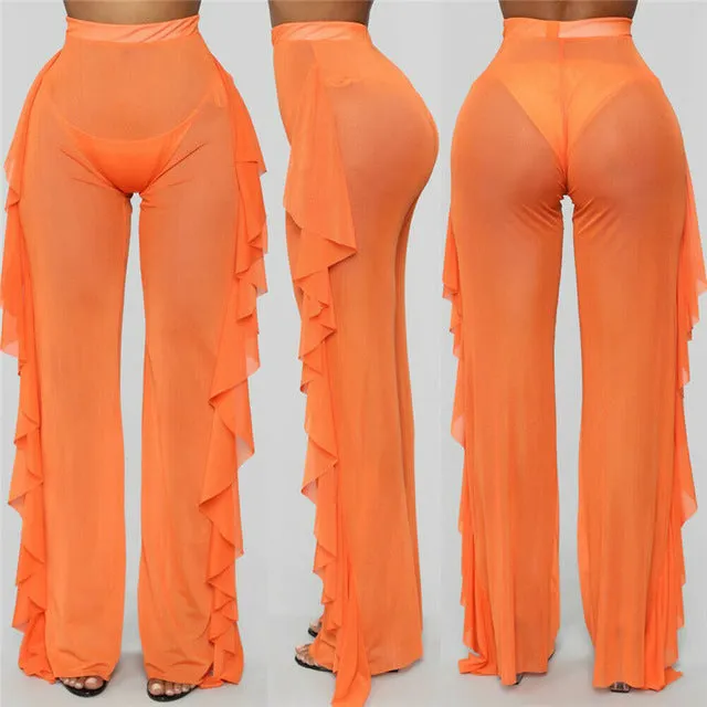 Flirty Frill Swimwear Cover-Up Pants