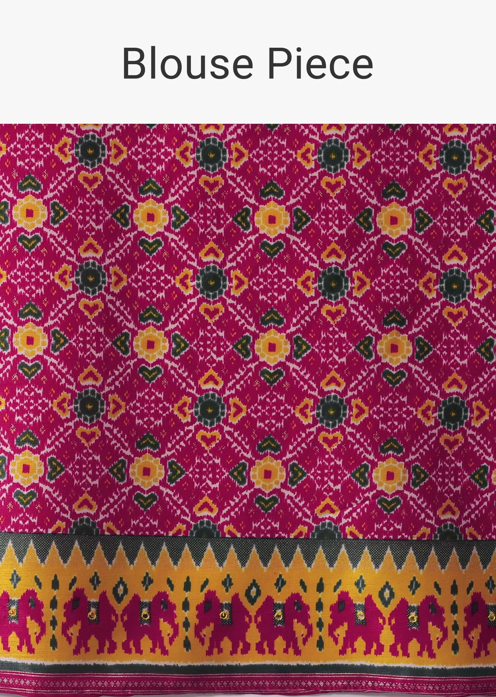 Grey Patola Printed Embroidered Festive Saree In Dola Silk