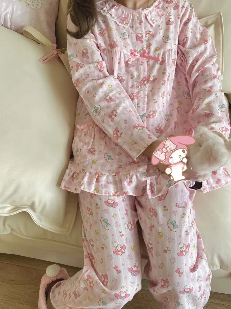 Kawaii Japanese Pink My Melody Printed Pajamas Set