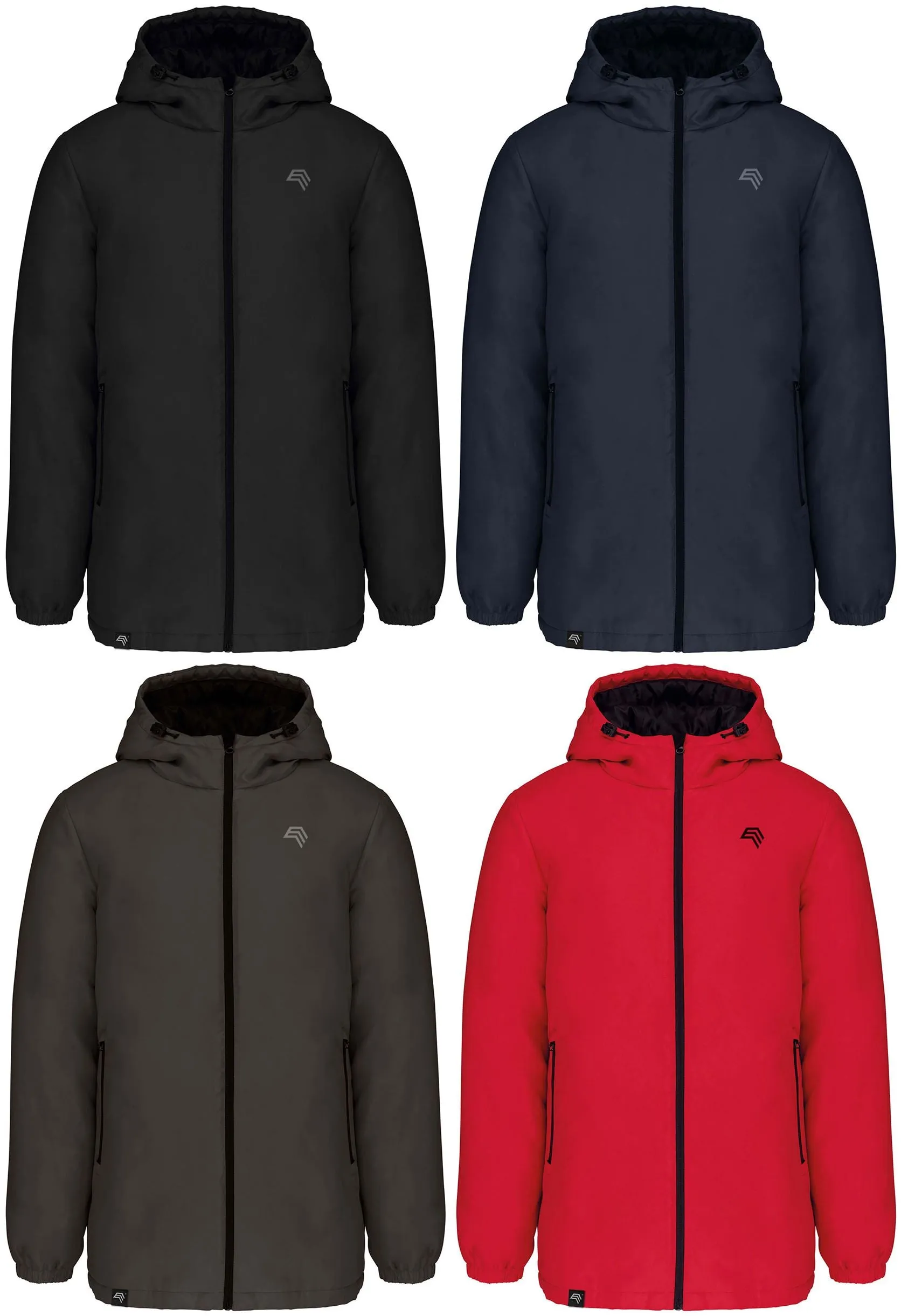 KRB 6152 ― Unisex Kapuzenparka aus recyceltem Polyester - Rot