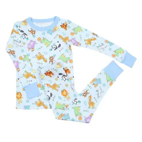 Magnolia Baby Boys Birthday Cake, Presents, Party Long Pajamas - Blue