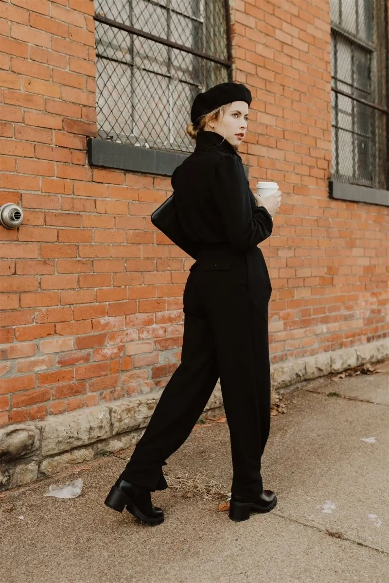 Marlene Wide Leg Lounge Pants in Black