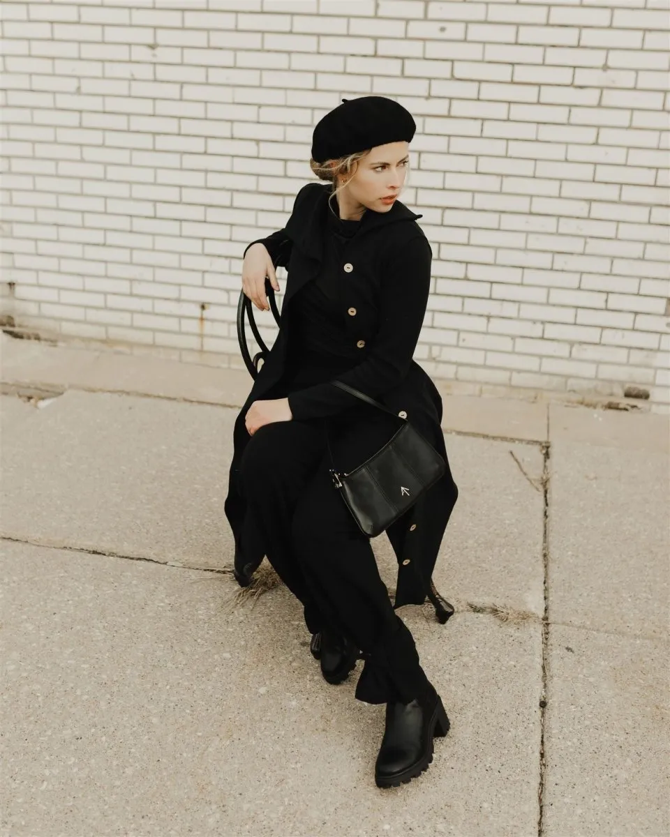 Marlene Wide Leg Lounge Pants in Black