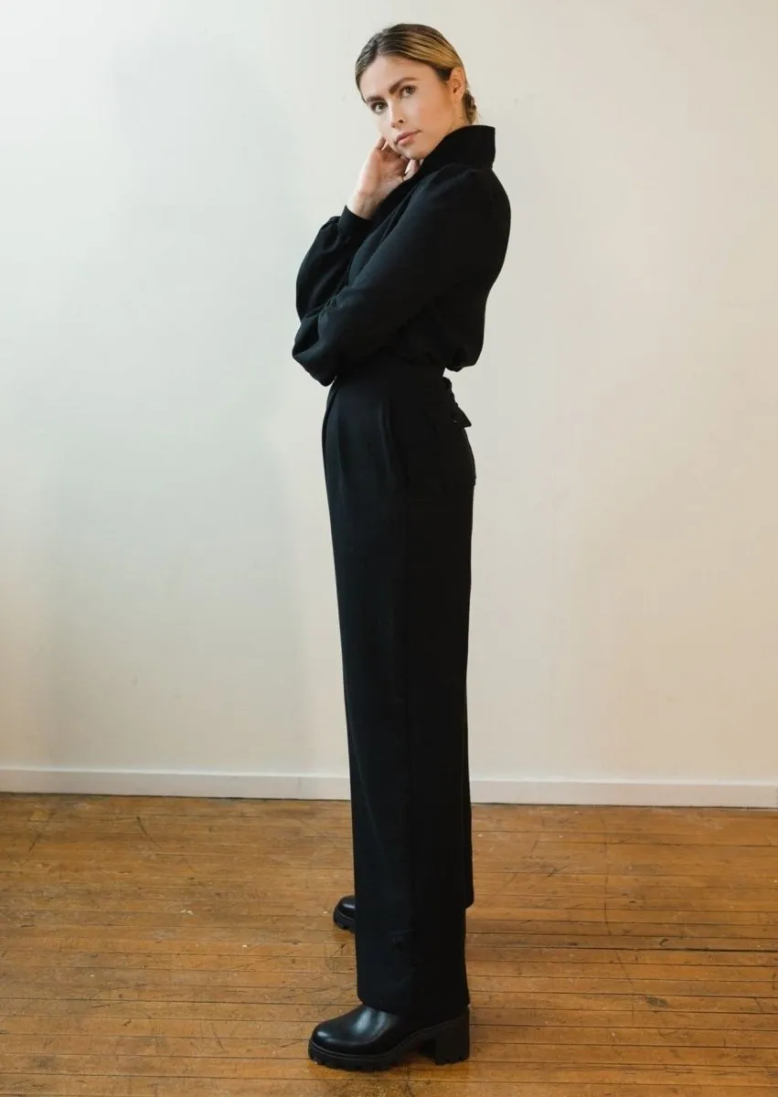 Marlene Wide Leg Lounge Pants in Black