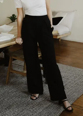 Marlene Wide Leg Lounge Pants in Black