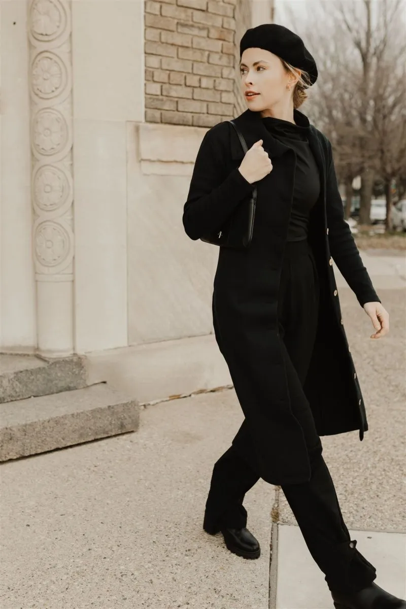 Marlene Wide Leg Lounge Pants in Black