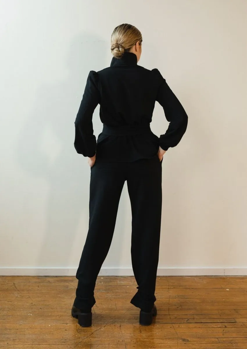 Marlene Wide Leg Lounge Pants in Black