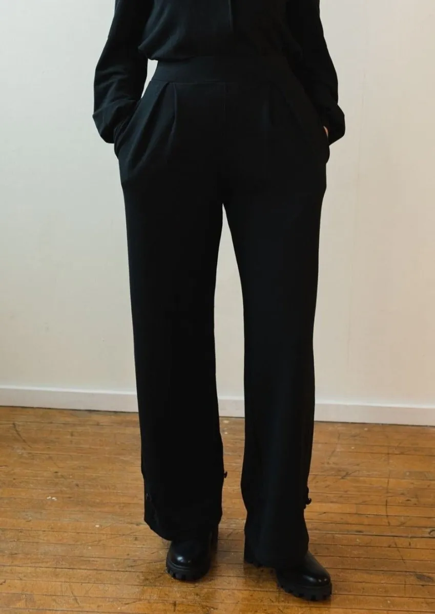 Marlene Wide Leg Lounge Pants in Black