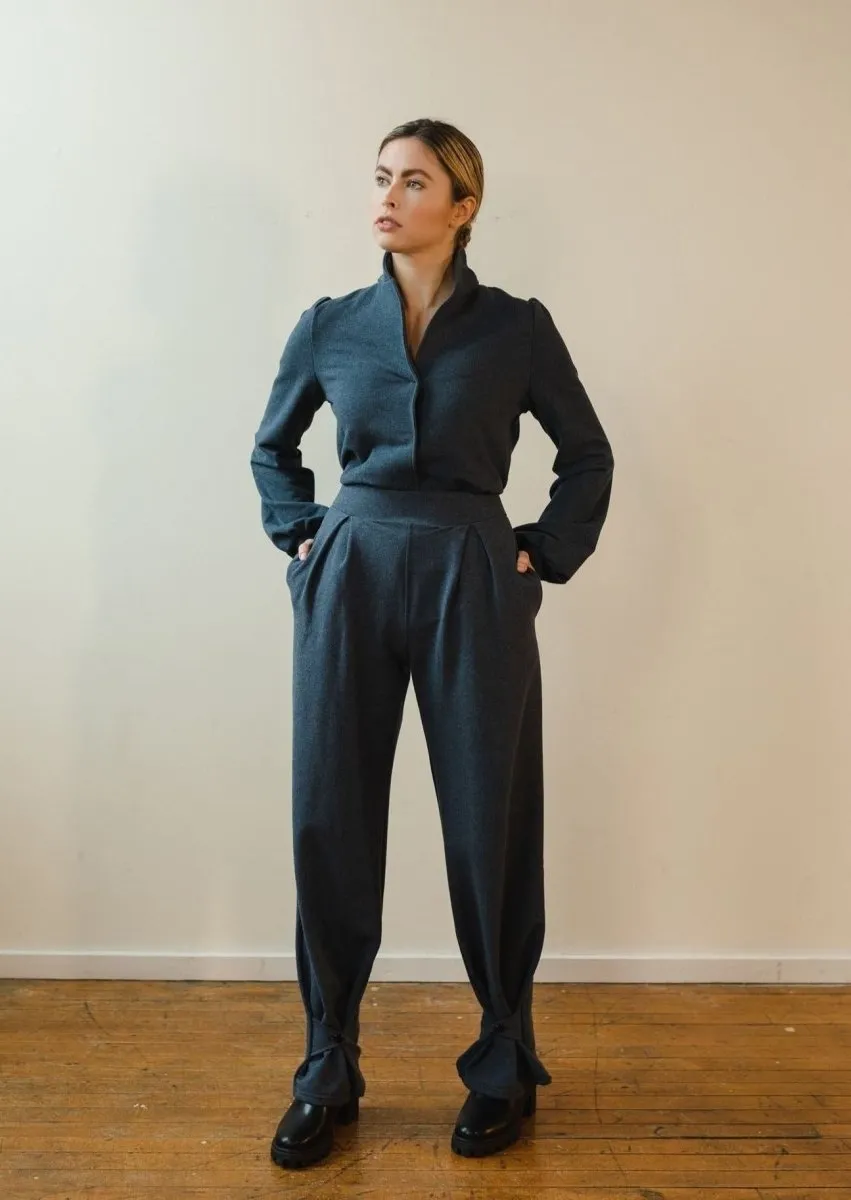 Marlene Wide Leg Lounge Pants in Heather Lake