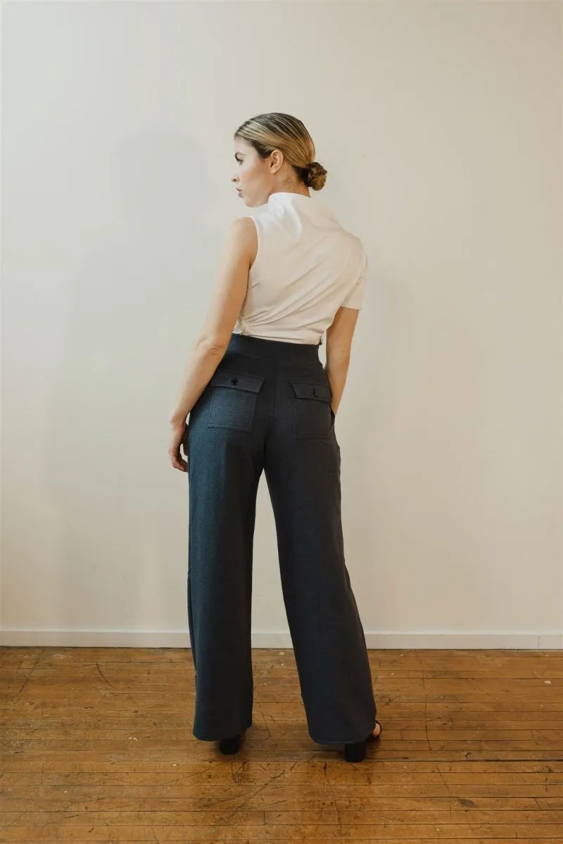 Marlene Wide Leg Lounge Pants in Heather Lake
