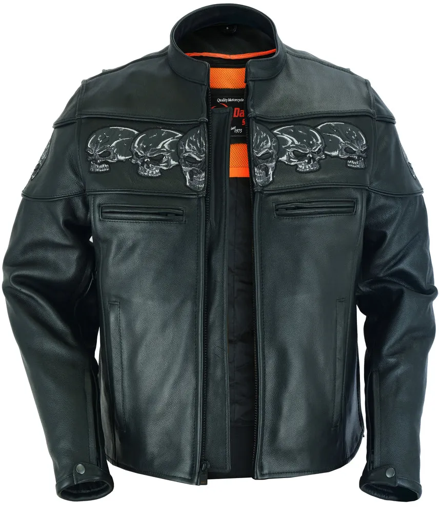 Men’s Black Reflective Skulls Scooter Jacket