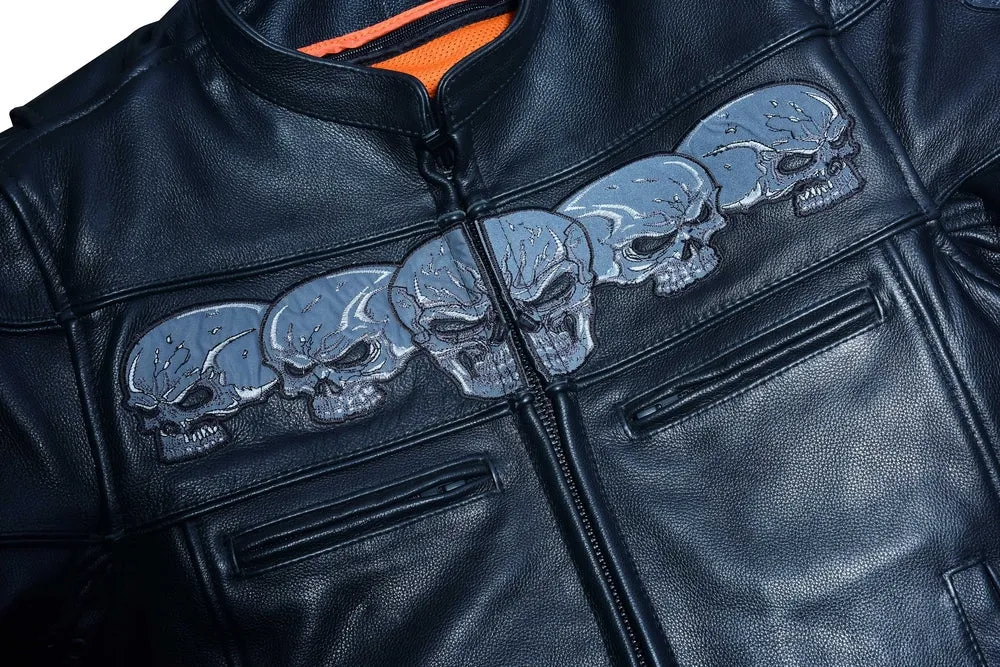 Men’s Black Reflective Skulls Scooter Jacket