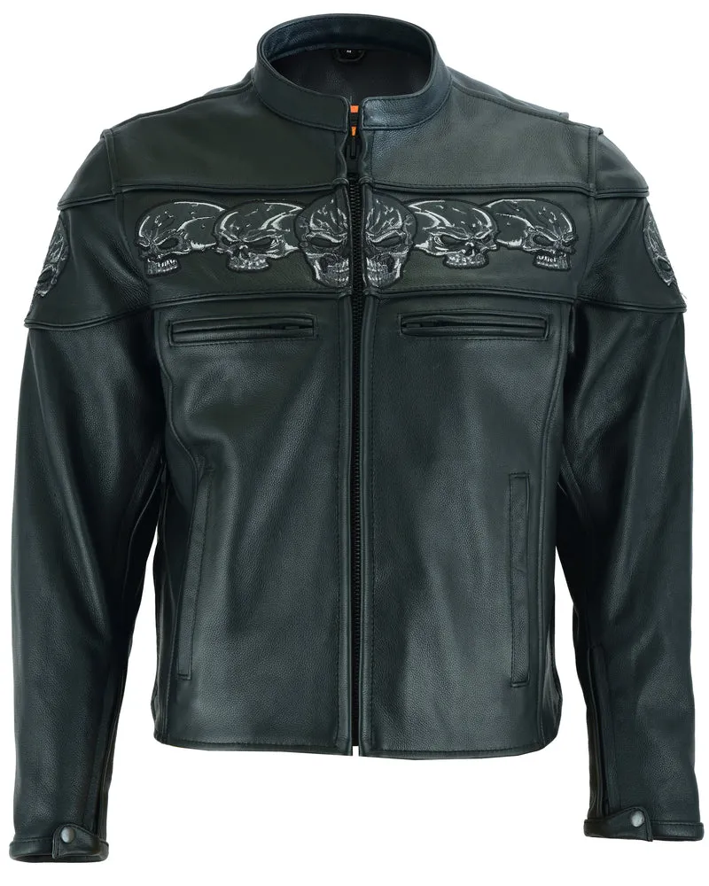 Men’s Black Reflective Skulls Scooter Jacket
