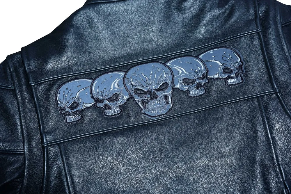 Men’s Black Reflective Skulls Scooter Jacket