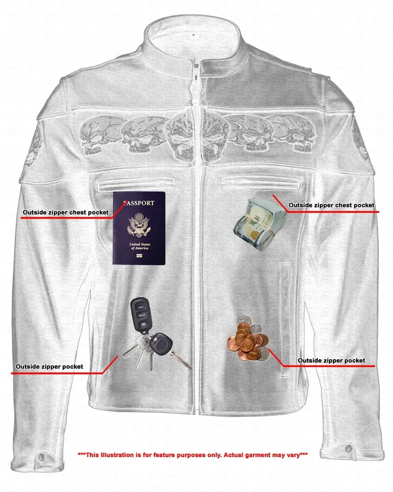 Men’s Black Reflective Skulls Scooter Jacket