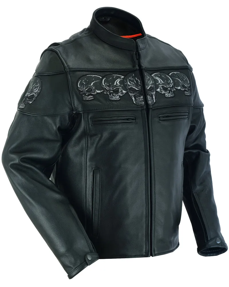 Men’s Black Reflective Skulls Scooter Jacket