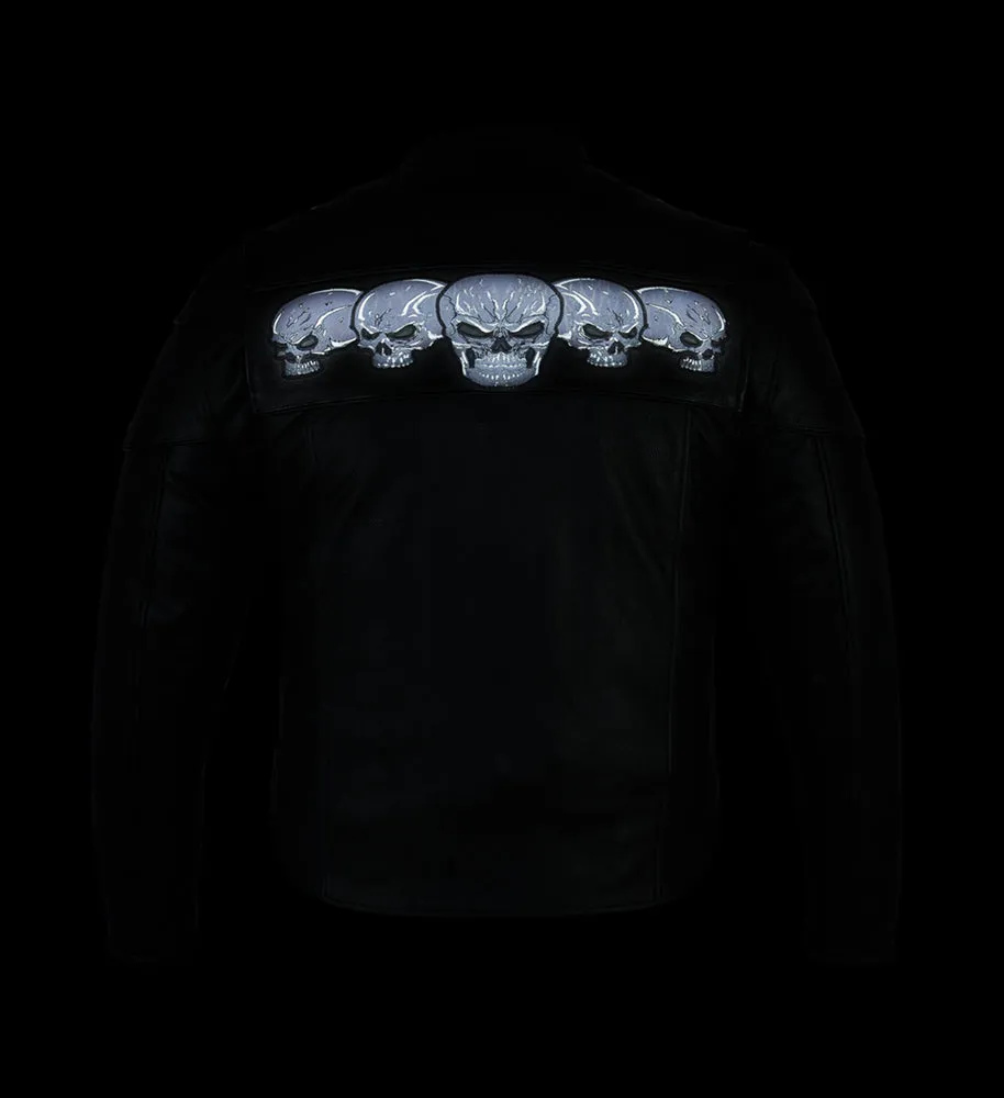 Men’s Black Reflective Skulls Scooter Jacket