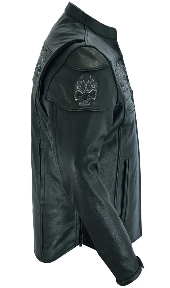 Men’s Black Reflective Skulls Scooter Jacket