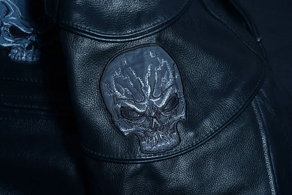 Men’s Black Reflective Skulls Scooter Jacket