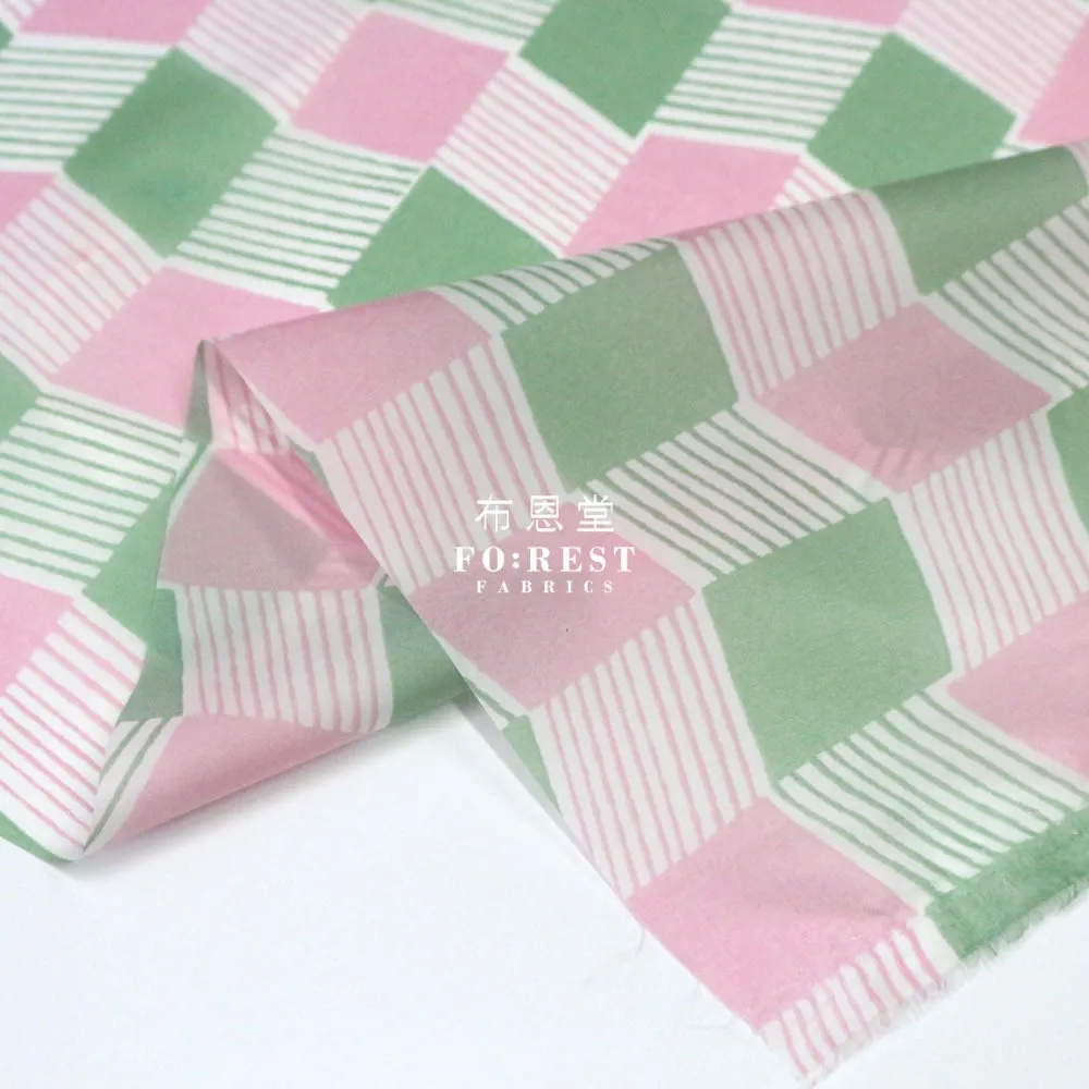 Nylon Waterproof - Geometry 薄防水Pink