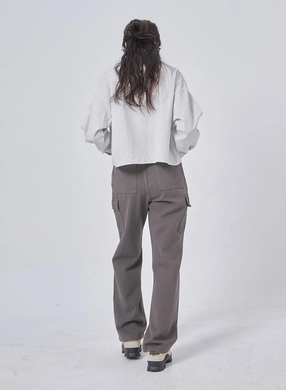 Pinstripe Cropped Shirt IF324