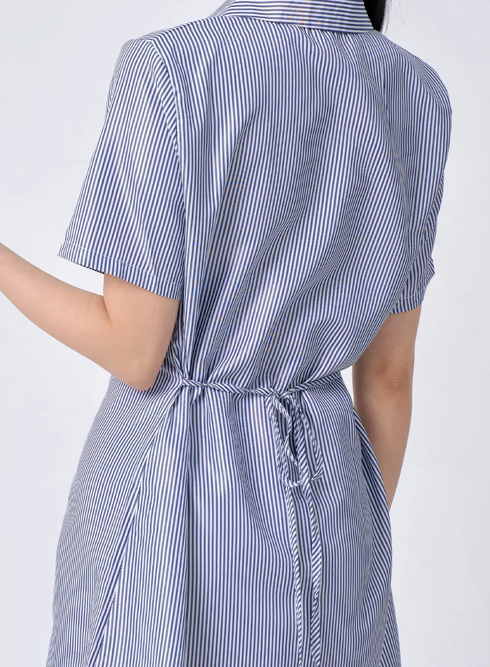Pinstripe Mini Shirt Dress BA326