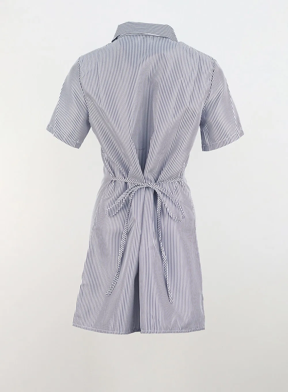 Pinstripe Mini Shirt Dress OU323