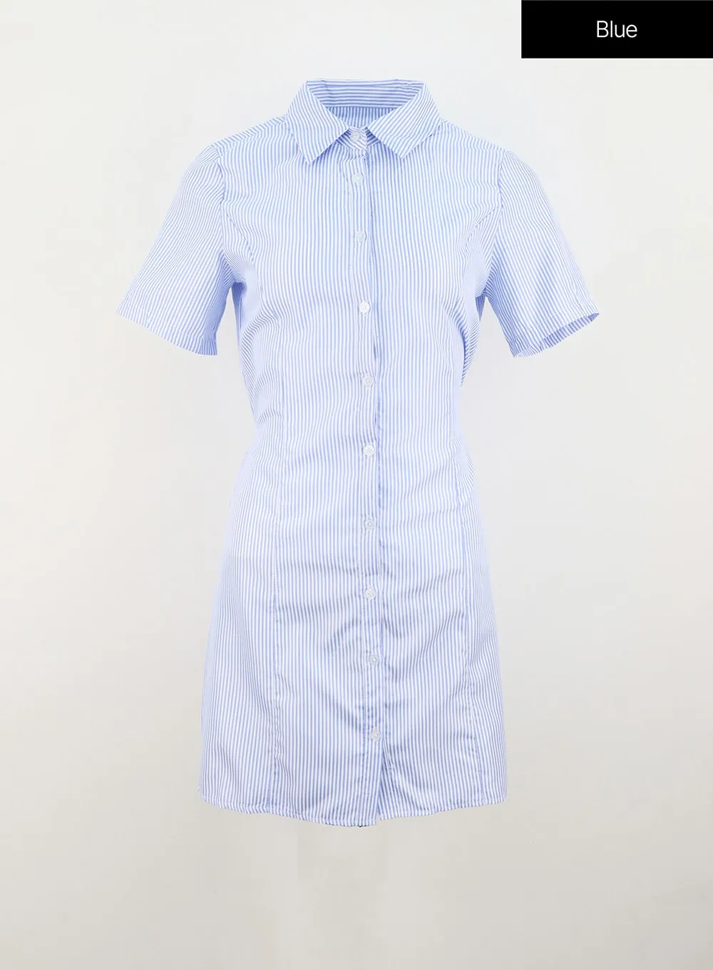 Pinstripe Mini Shirt Dress OU323