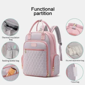 Portable Mommy Bag For Women Outdoor Waterproof Multifunctional Oxford Backpack