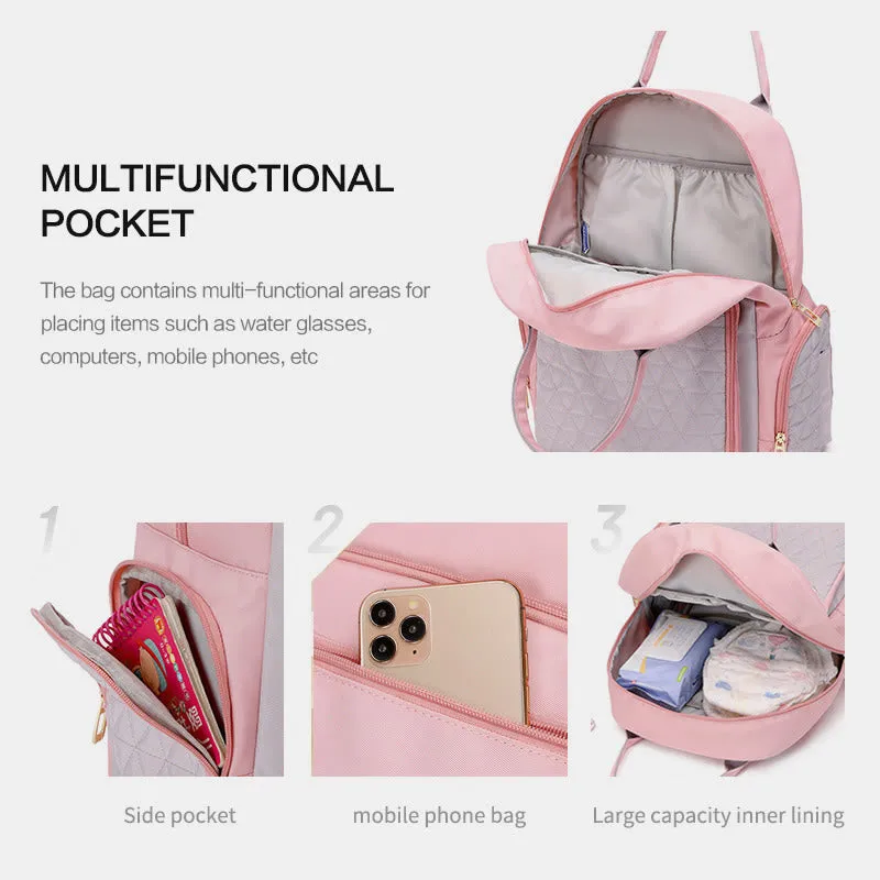 Portable Mommy Bag For Women Outdoor Waterproof Multifunctional Oxford Backpack