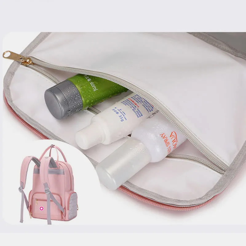 Portable Mommy Bag For Women Outdoor Waterproof Multifunctional Oxford Backpack