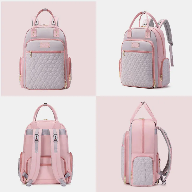 Portable Mommy Bag For Women Outdoor Waterproof Multifunctional Oxford Backpack