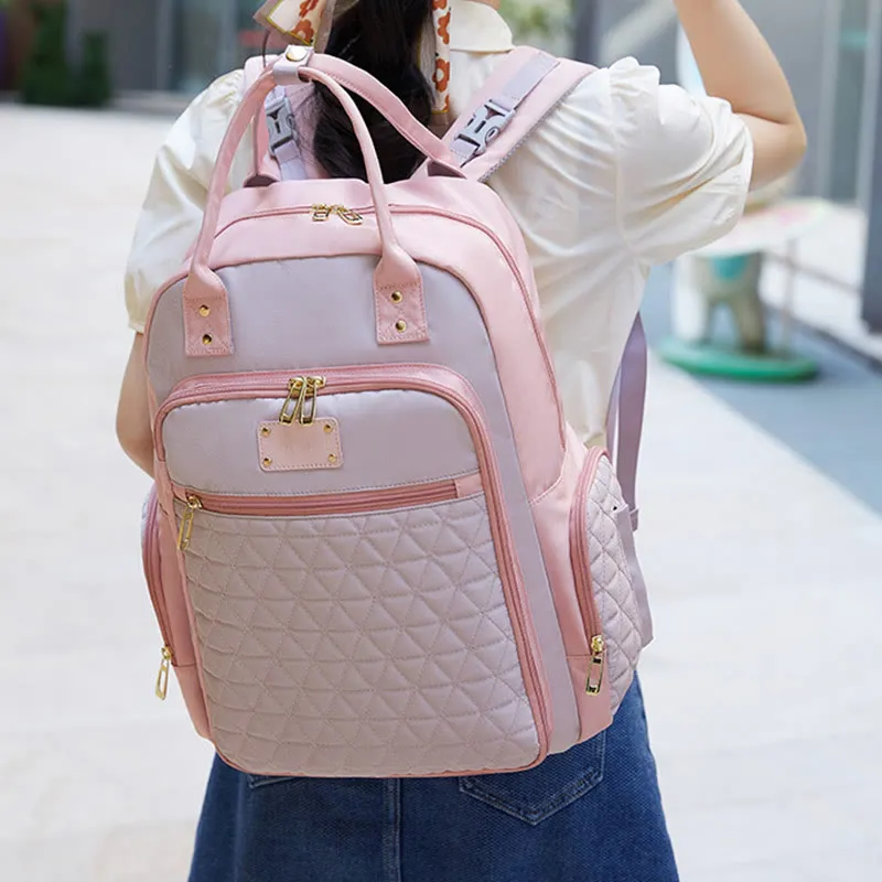 Portable Mommy Bag For Women Outdoor Waterproof Multifunctional Oxford Backpack