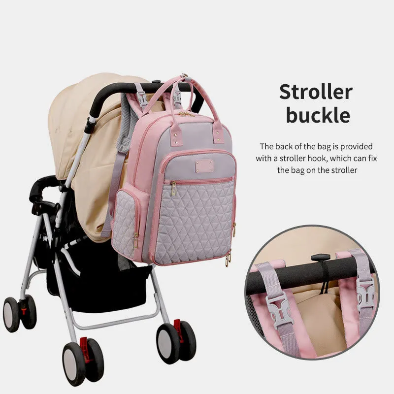 Portable Mommy Bag For Women Outdoor Waterproof Multifunctional Oxford Backpack