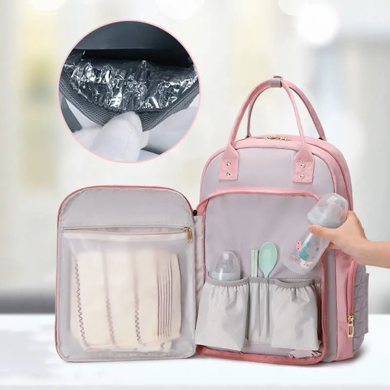 Portable Mommy Bag For Women Outdoor Waterproof Multifunctional Oxford Backpack