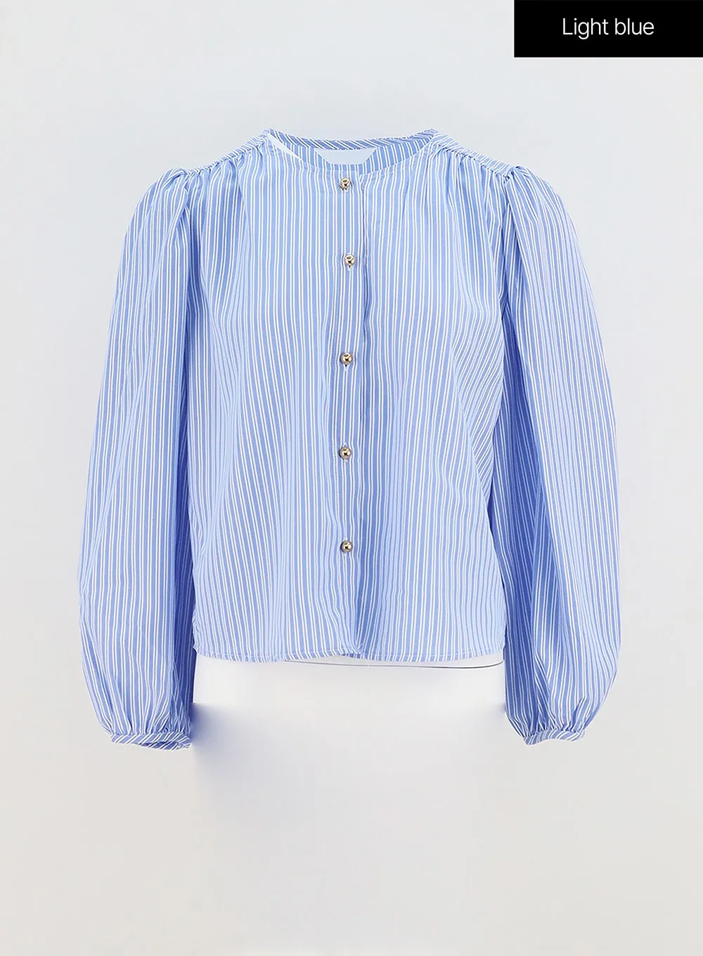 Puff Sleeve Pinstripe Blouse OA320